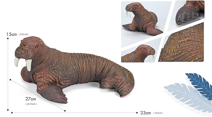SmilerSmile Simulated Ocean Big Animal, One pc 15Inch Soft Filled Rubber Sea Educational Toys (Walrus)