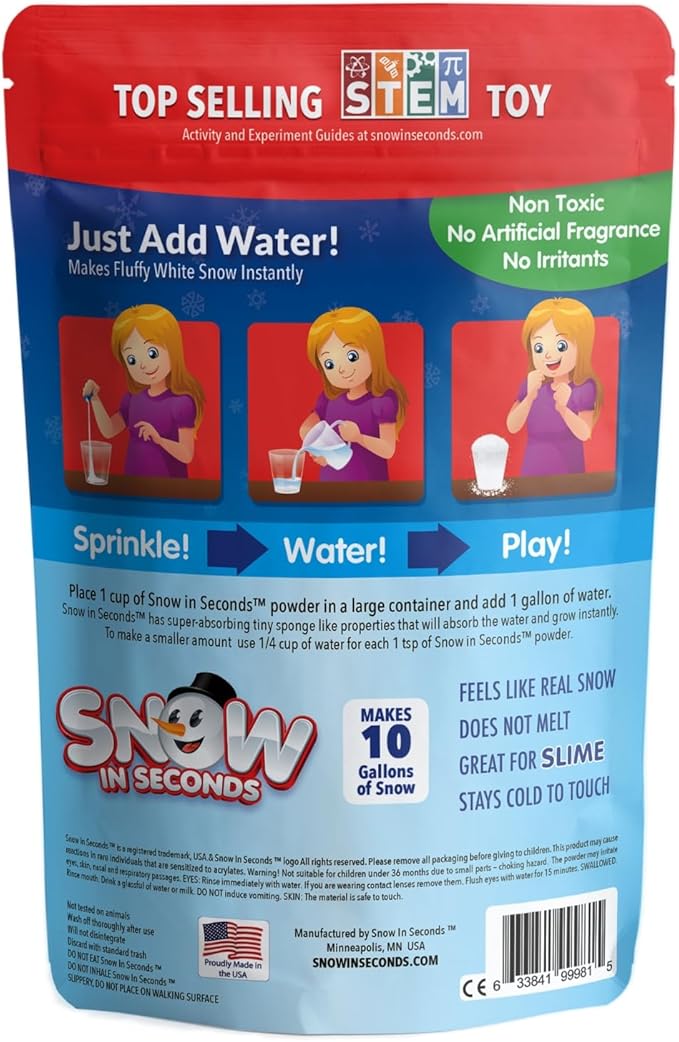 Snow in Seconds XL Instant Snow Artificial Snow (10 Gallon) As Seen on Shark Tank