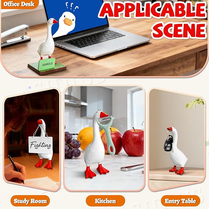 Desk Goose Magnetic Goose Key Holder, Desk Goose 7 Inches Desktop Goose with Upgraded Magnetic Beak, Home Decor Table Decorations for House Warming Gifts (Goose Only)