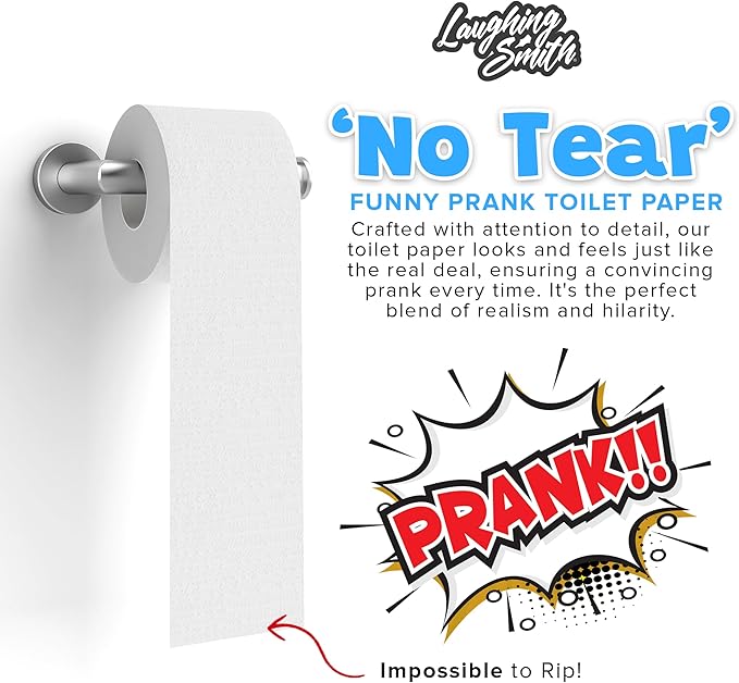 No Tear Prank Toilet Paper - Impossible to Rip Gag for Adults and Kids
