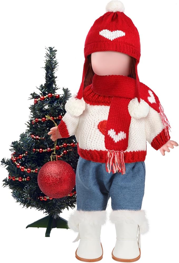 Bencailor 3 Pairs Winter 18 Inch Doll Boots and Shoes Christmas Dolls Shoes American Themed Boots Skates for Dress up(Fresh Style)