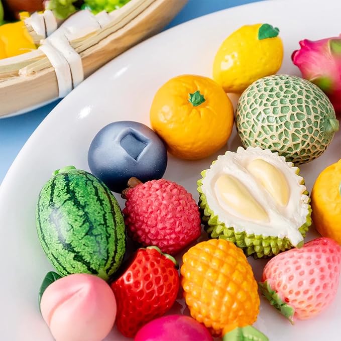 Cayway 48 PCS Micro Landscape Miniature Fruit, Mini Resin Fruit, Fake Resin Fruit, Mini Accessories Fruit for DIY Art Crafts, Zen Garden, Micro Landscaping Decoration