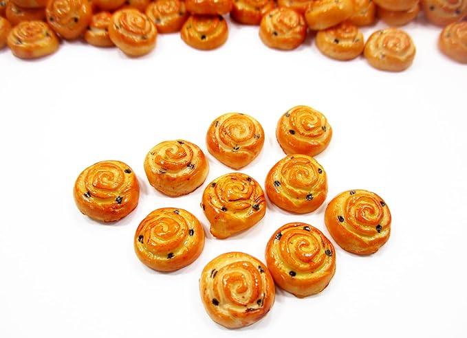 Dollhouse Miniature Food Lot 10 Cinnamon Raisin Bread Bakery Supply Charms 14820