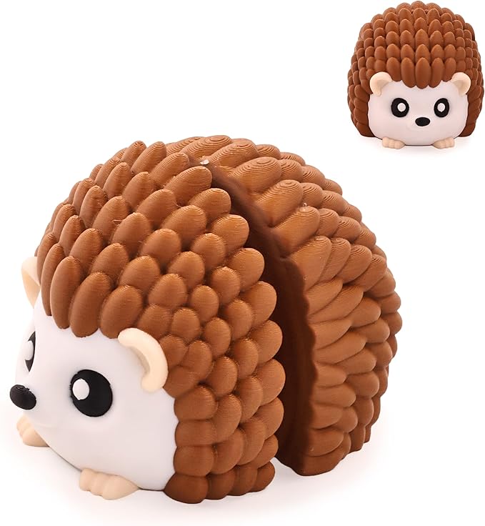 4 Inches 3D Printed Hedgehog Figurines, Animal Figurines, Articulated Fidget Toys, Desk Decoration, Party Favor, Birthday Gifts, Office Display, Collectible Animals for Boys and Girls