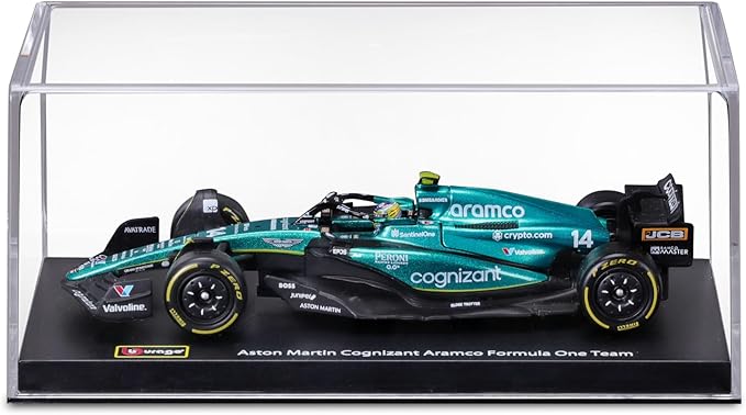 Bburago 1:43 Scale Formula Race Aston Martin AMR23 (2023) Diecast Vehicle with Driver Helmet