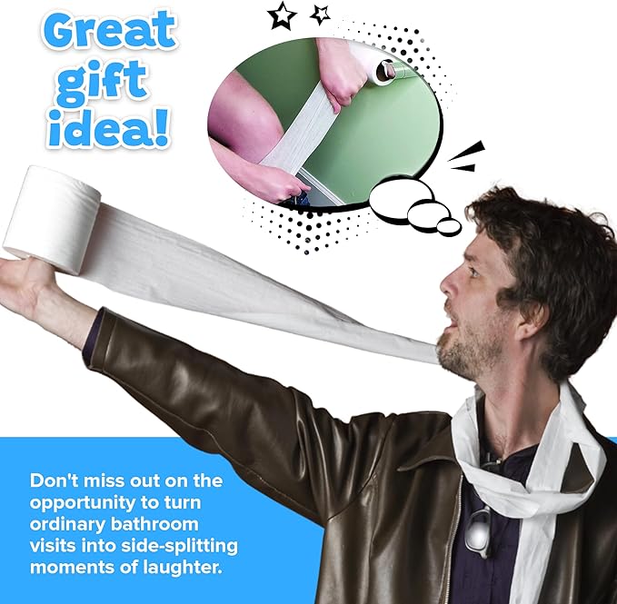 No Tear Prank Toilet Paper - Impossible to Rip Gag for Adults and Kids