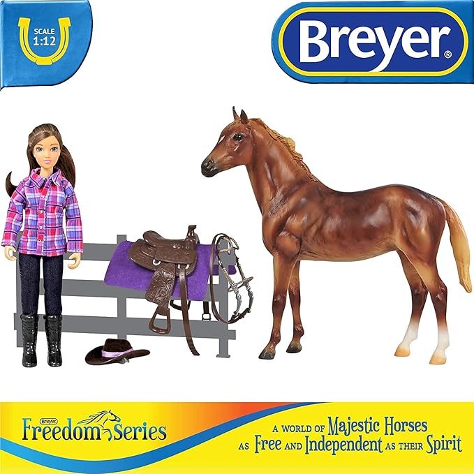 Breyer Freedom Series (Classics) Western Horse & Rider Doll Set | (1:12 Scale) | Model #61116,Multicolor