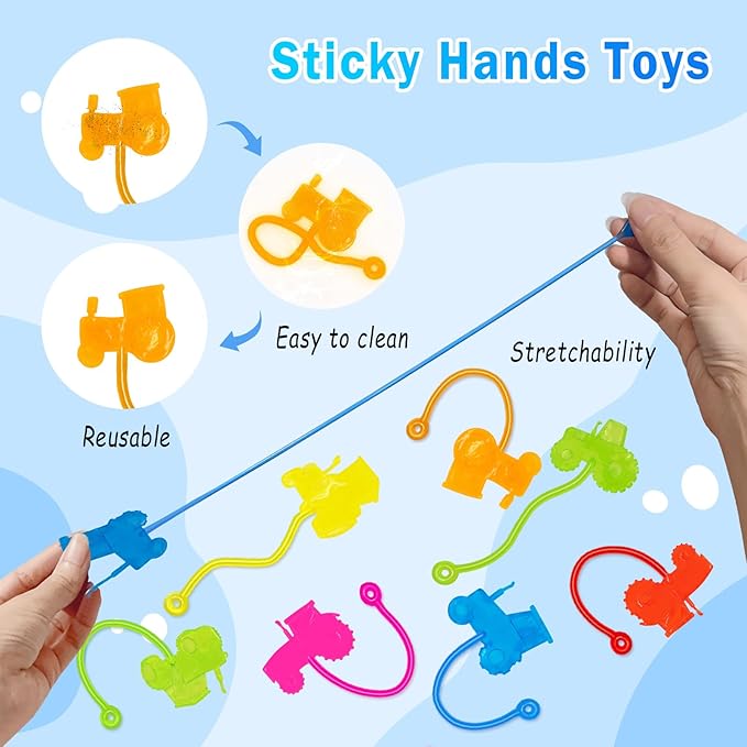 Sticky Hands Bulk 36 PCS Tractor Car Party Favors for Kids Tractors Shape Stretchy Sticky Hand Toy Goodie Bag Stuffers Fillers Treasure Box Toys for Classroom Prizes Carnival Birthday Party Supplies
