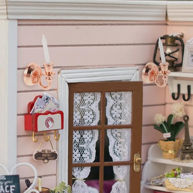 Beaupretty 12 Scale Rose Gold Dollhouse Accessories for Miniature Home Display and Photography Props