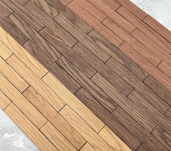 80PCS Miniature Dollhouse Wooden Flooring, Mini Floor Boards Dollhouse Floor Tiles Fit 1:12 1:6 Scale Dollhouse Furniture Wall and Floor Decoration (Black Walnut)