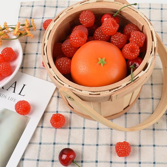 Mini Fake Raspberry 30PCS, Artificial Raspberries Realistic Raspberry Fake Fruits Mini Resin Figures for Home Decoration Party Ornament Photography Prop(Red)