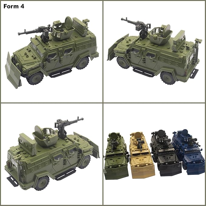 Military Vehicle Building Toy, Armored Vehicle Building Block Toy, Army Battle Brick, Military Car Model Toys for Age 6 7 8 9 10 11 12+, Accessories Compatible with Major Mini Figure (Green)