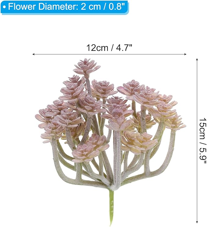 PATIKIL Mini Artificial Succulent Plants, Fake Succulents Plant Unpotted Realistic Textured Succulents for Home Garden Decoration, Purple
