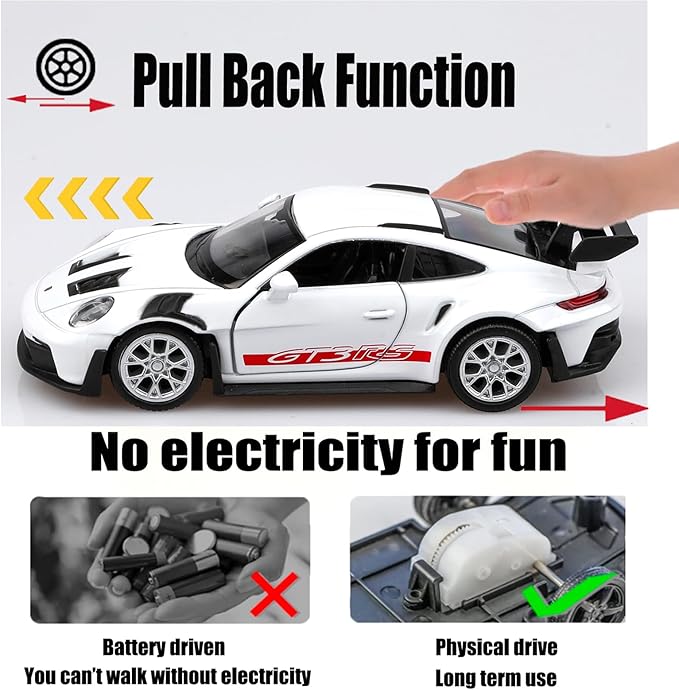 1/36 Scale Porsche 911 GT3 RS Diecast Car Models,Pull Back Vehicles Porsche 911 GT3 Toy Car,Cars Gifts for Boys Girls