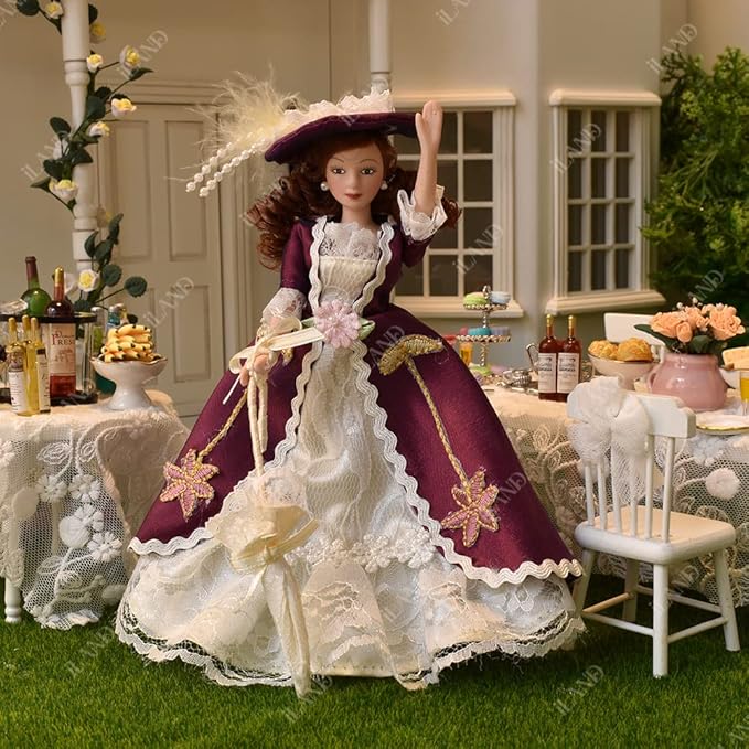 iland Dollhouse People 1/12 Scale, Victorian Dollhouse Nobleman & Lady (Victorian Noble 4pcs)
