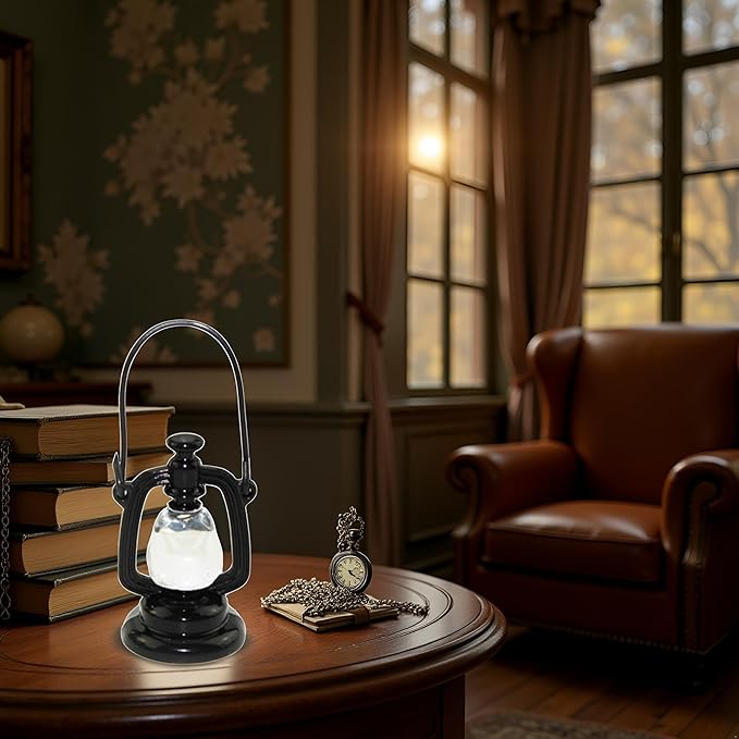 Black Decoration Accessories, 1:12 Dollhouse Miniature Scene Model Hurricane Lantern Play, Accessories (23 x 43 mm),Decorations,This Product is not Suitable for Children Under 12