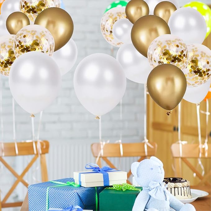 5 inch Pearl White Balloons, 100 pcs Mini White Party Balloons small Latex Balloons for Birthday Wedding Baby Shower Decorations (Pearl White)