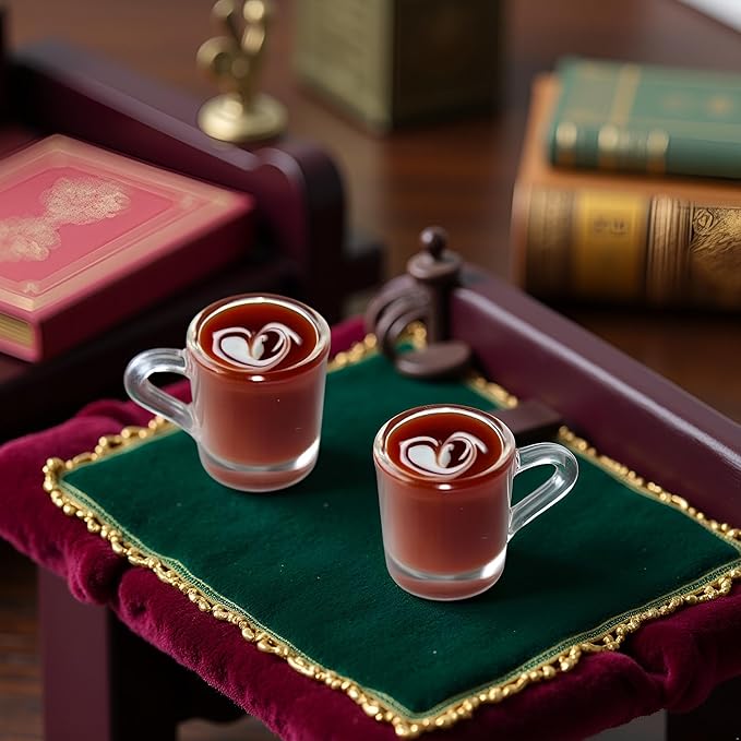 2 Pcs Miniature Coffee Cups Model Dollhouse Ornament Dollhouse Decoration Mini Decor Doll House Accessories Random Color Miniature Dollhouse Accessories（Random Style）