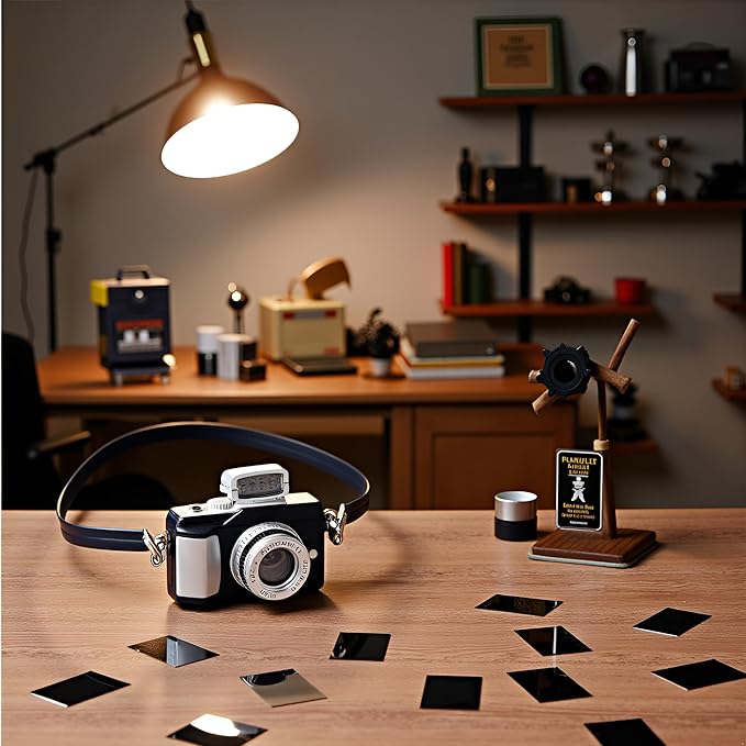 2Pcs Miniature Camera 1:4 Scale Mini Camera Prop Mini Camera Ornament Vintage Camera Model Digital Camera Mini Decoration Accessories Photography Props