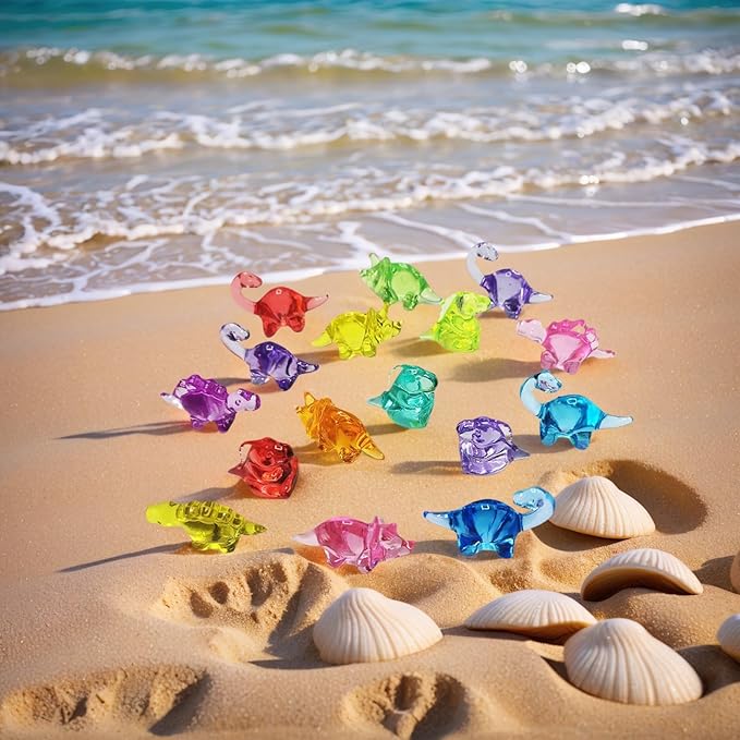 340 Pcs Mini Dinosaur Figures, Mini Resin Animals to Hide, Bulk Plastic Dinosaur Party Favors, Miniature Figurines,Small Classroom Prizes