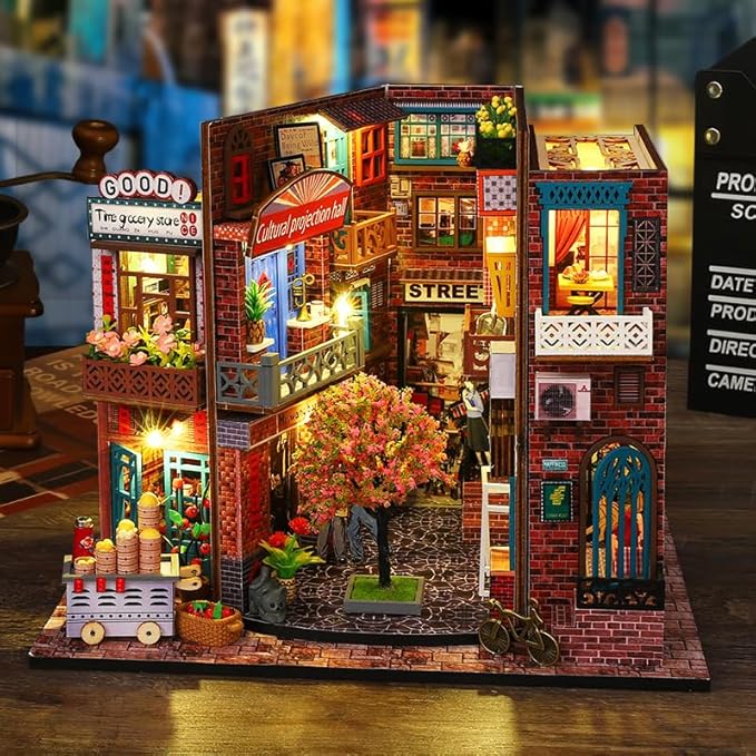 CRIOLPO Miniature House Kit for Adults, DIY Doll House Book Nook Kit with Detailed Furniture, Inventive Tiny House Crafting Set, for Handmade Hobbyists, DIY Room DéCor - Sign of The Times