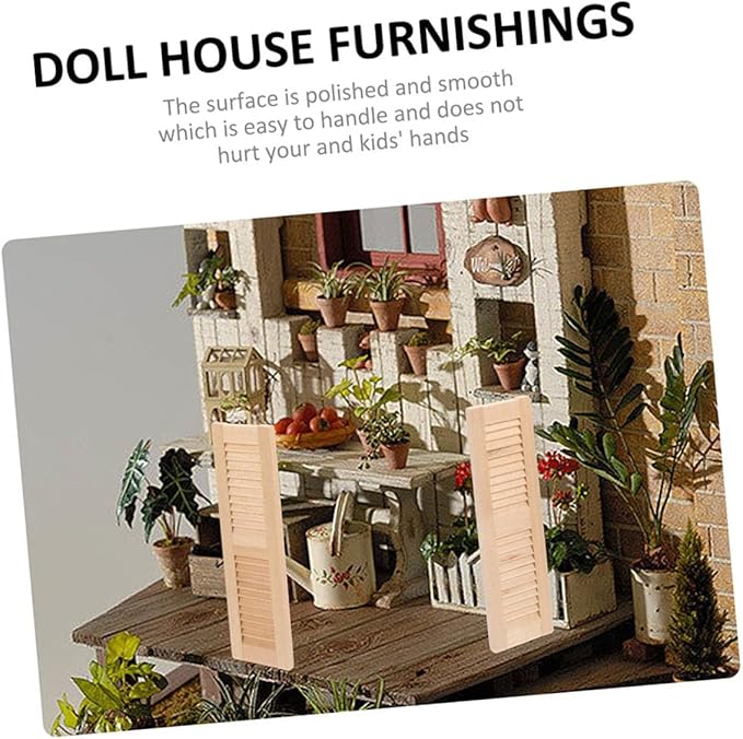 4pcs Scale Miniature Dollhouse Window Blinds Polished Smooth Mini House Accessories for Realistic Doll Furniture Decoration