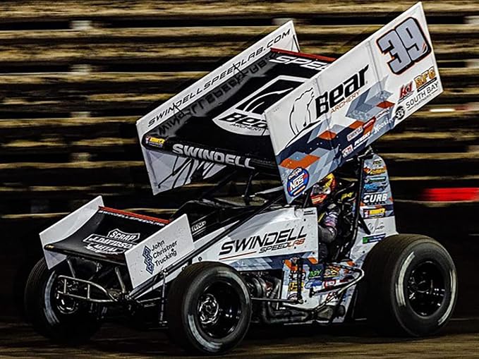 Winged Sprint Car #39 Sammy Swindell Bear Archery Swindell SpeedLab (2021) 1/18 Diecast Model Car by Acme A1809512