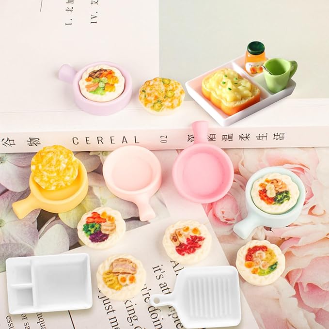 2Pcs Mini Lunch Box and Mini Pan Shape Resin Silicone Molds Tiny Tableware Wok Epoxy Casting Molds for DIY Micro Resin Dollhouse House Kitchen Miniatures Landscape Decor