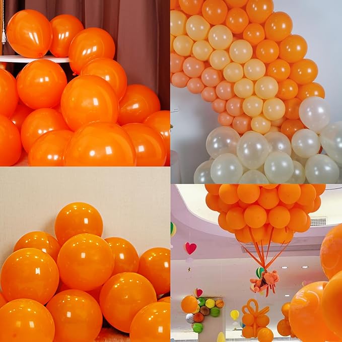 5 inch Orange Party Balloons, 100 pcs Mini Latex Balloons for Birthday Wedding Baby Shower Decorations (Orange)