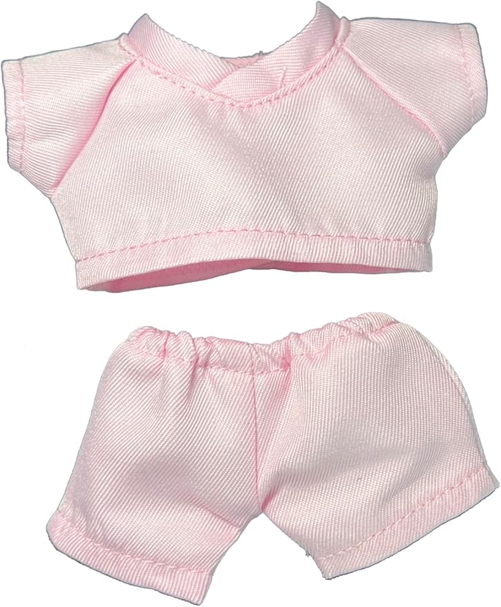 Doctor Set for 6.7 Inch - 8 Hand-Sewn Light Pink Pieces: White Coat, Pants, Medical Tools I 17cm Pretend Play Costume Accessories Only.（Doctor A）