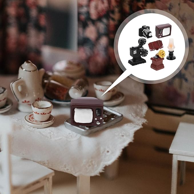 ifundom Miniature Retro Camera Ornament Dollhouse Furniture Decor Vintage Home Accessories Mini House Decor for Living Room Bedroom Display 0.86 Inch