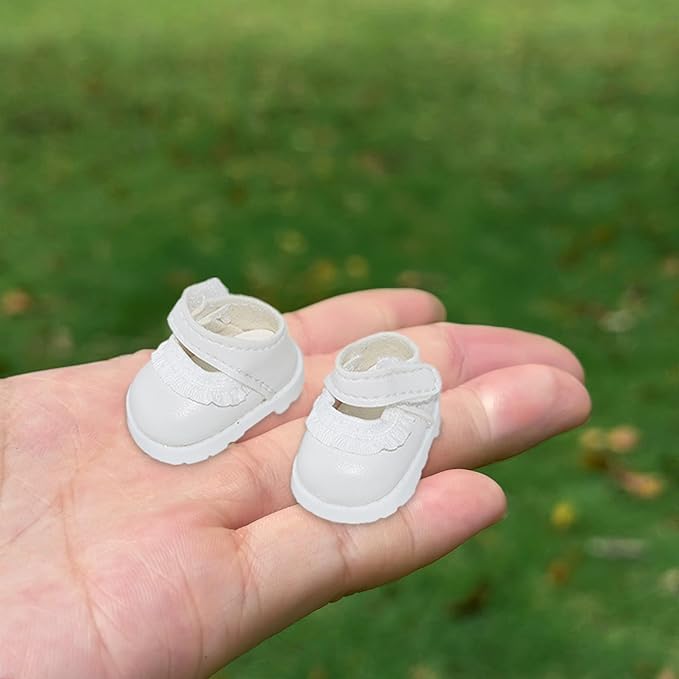 Compatible with Labubu Doll Shoes for 17cm Doll,Shoes Used for Labubu Accessories(HB-White)