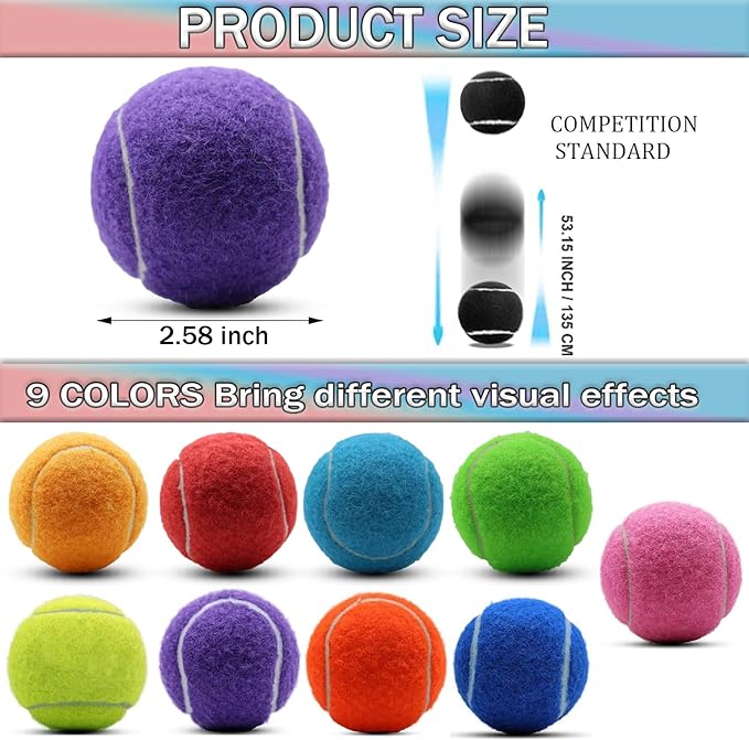 SHYUJAJIE Tennis Balls, 20 Pack Training Tennis Balls,High Elasticity Practice Tennis for Beginner, Exercise Playing Balls for Pet Dog