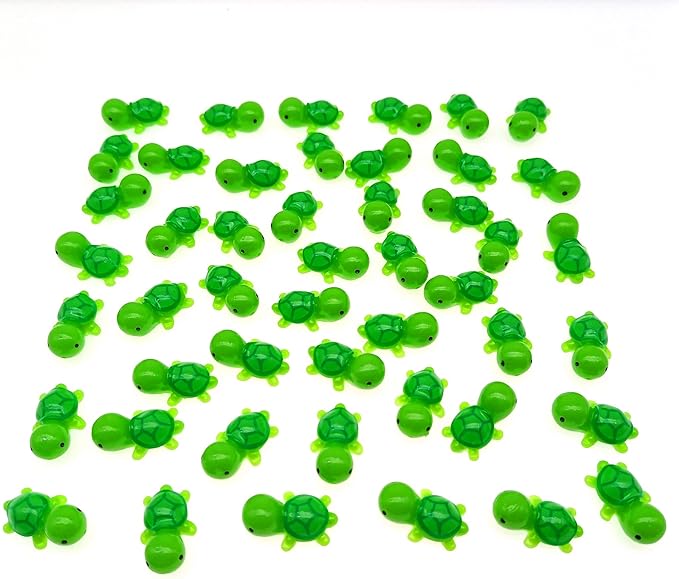 200 Pcs Tiny Sea Turtle Figurine Green Mini Turtle Statue Miniature Sea Creatures Tortoise Resin Animals for DIY Home Garden Decoration