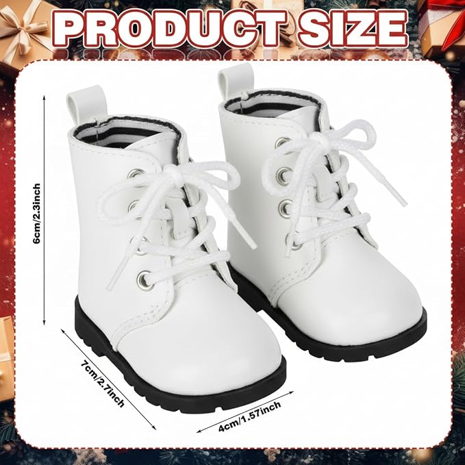 Bencailor 3 Pairs Winter 18 Inch Doll Boots and Shoes Christmas Dolls Shoes American Themed Boots Skates for Dress up(Simple Style)