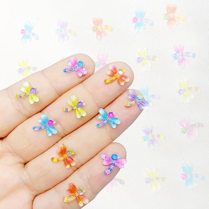 200PCS Mini Dragonflie Decor for Dollhouse Resin Tiny Dragonflie for Crafts Micro Miniature Dragonflies for Fairy Garden Dollhouse Micro Landscaping Decoration
