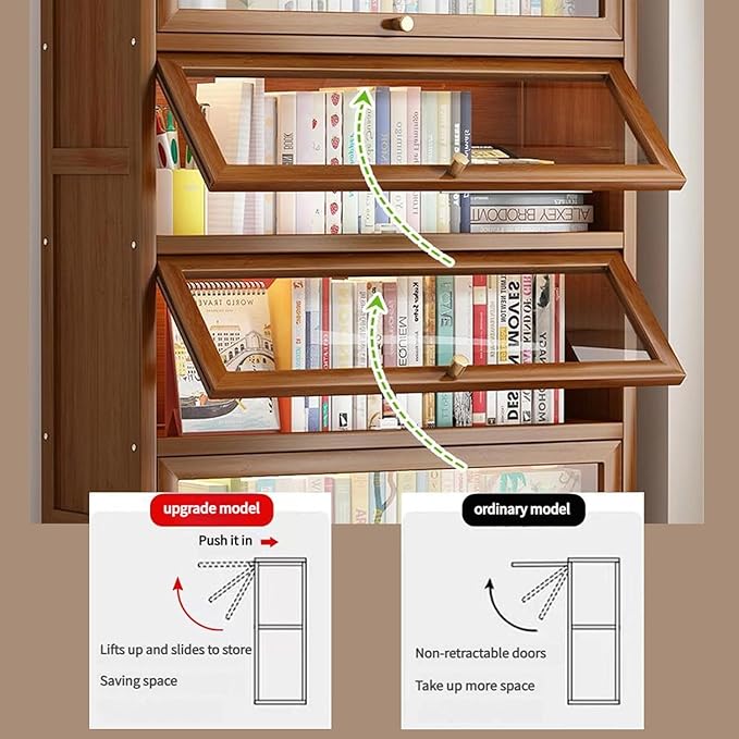 Display Cabinet with Acrylic Doors, 55" High Display Case, 4-Tier Curio Cabinet, Collectibles Toy Organizers Rack & Display Shelf, Bookcase for Home, Office, Study, Living Room