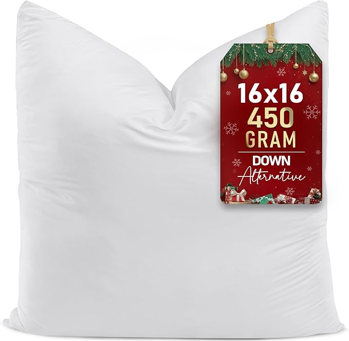Utopia Bedding Throw Pillows (Set of 1, White) – 16 x 16 Inches Down Alternative Pillows for Bed, Sofa, and Couch - Fluffy Decorative Stuffer Pillow for Indoors & Outdoors