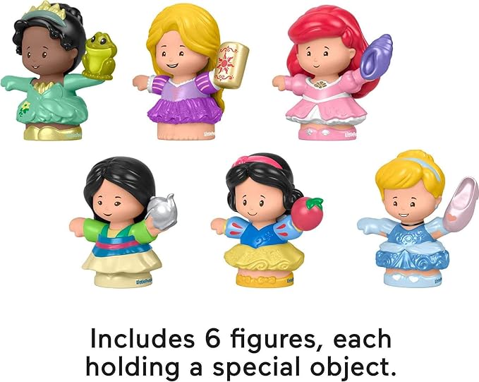 Fisher-Price Little People Toddler Toys Disney Princess Gift Set with 6 Character Figures for Preschool Pretend Play Ages 18+ Months (Amazon Exclusive)