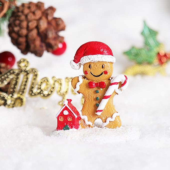 Christmas Village Accessories Ornaments Resin Christmas Village Sets Decoration for Xmas Festival Holiday (Gingerbread Man)
