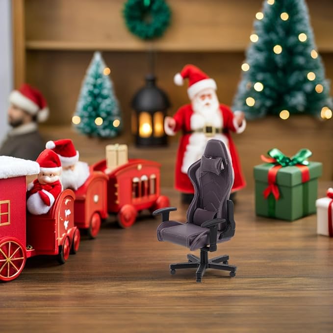 SUPVOX Miniature Gaming Chair Model, Realistic Tiny Computer Chair for Dollhouse Furniture, Office Desk Decor and Collector Display