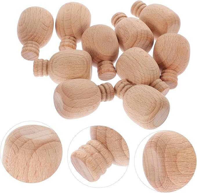 LALAFINA 10pcs Unfinished Wooden Wine Bottle Ornaments Mini Wood Crafts DIY Blank Paintable for Decorative Projects