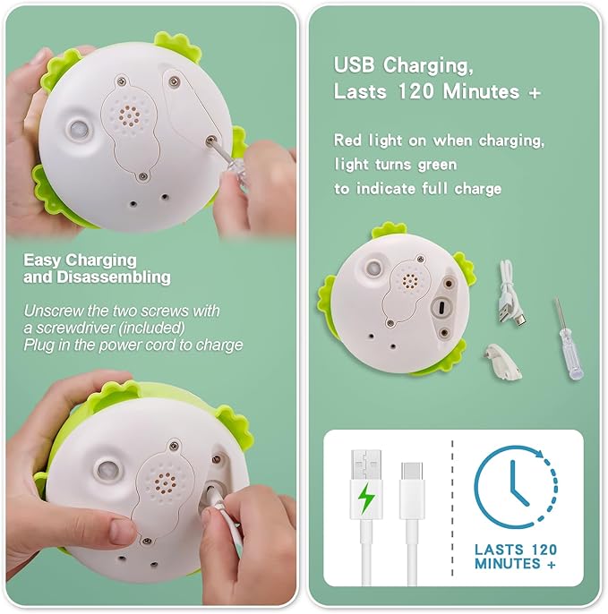 ArtCredit Light Up Bath Toy Sprinkler for Babies, Rechargeable Bathtub Pool Water Toys Baby Gifts for Toddlers, Shower Essentials (Frog)