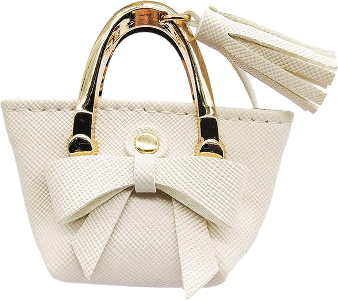 Milageto 1/6 Scale Dolls Handbag Doll Dress up Miniature Scene Decoration Miniature Tote Bag with Tie for 12 inch Dolls BJD Clothing, White