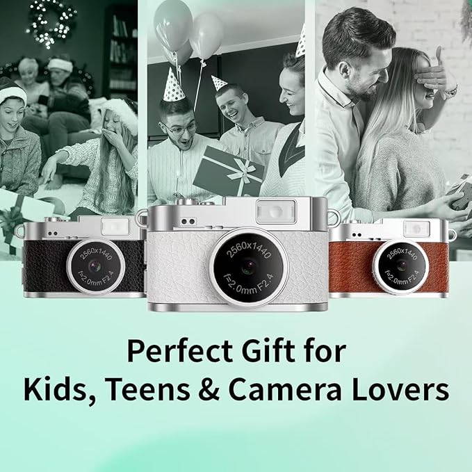LKT Mini Keychain Camera, Pocket-Size Mini Camera, 2K Digital Tiny Cameras with 32GB Card, Cool Gadgets Video Recorder Collectible Gift for Travel, Party and Vlog