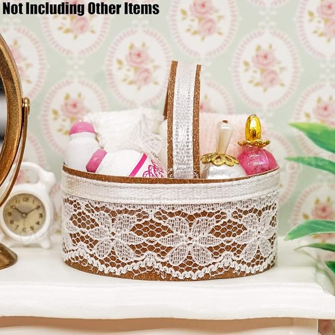 Odoria 1/12 Miniature Basket with Perfume Dollhouse Decoration Accessories