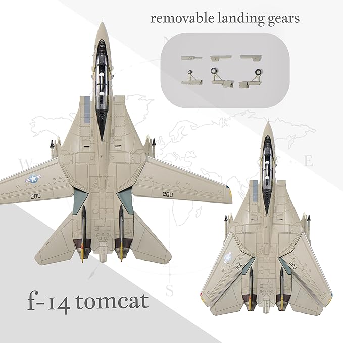 F-14 Tomcat Die-cast Airplanes-1/100 Scale Jolly Rogers Tail Metal Aircraft Model for Collector, Aviation Enthusiast-Premium Collectiable with Display Stand