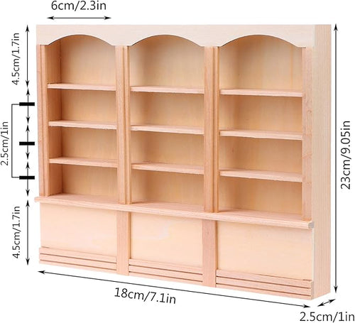 1:12 Scale Dollhouse Miniature Bookcase Display Shelf Locker Exquisite Doll House Furniture Decor Accessories for Mini Book Storage Scene Layout Collection Display for Dollhouse Enthusiasts