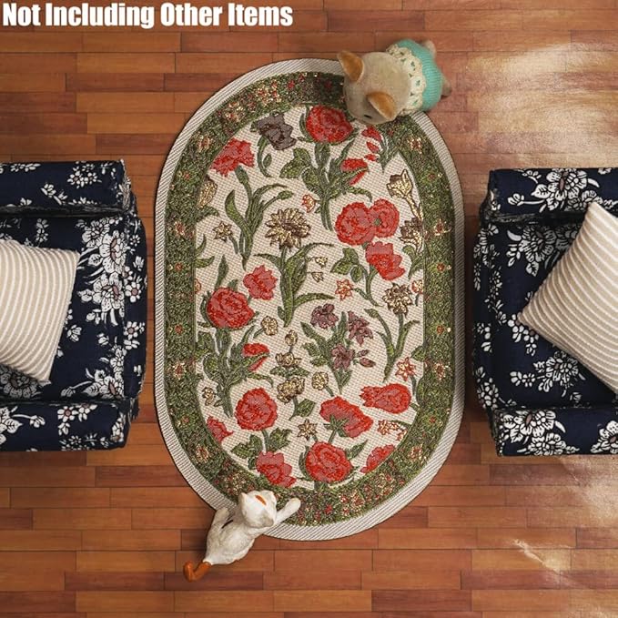 Odoria 1/12 Miniature Rugs and Carpet Dollhouse Decoration Accessories, Green