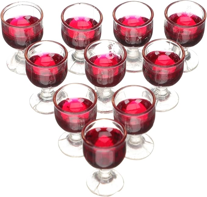 Dollhouse Miniature Wine Glass 1: 12 Miniature Cocktail Glasses 30PCS Dollhouse Red Wine Glasses for Decors